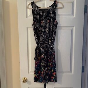 BCBGMaxAzria Black Multicolor Midi Dress